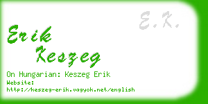 erik keszeg business card